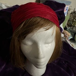 **3 for $30** Crimson bishop cap — layers of subtle ruffles